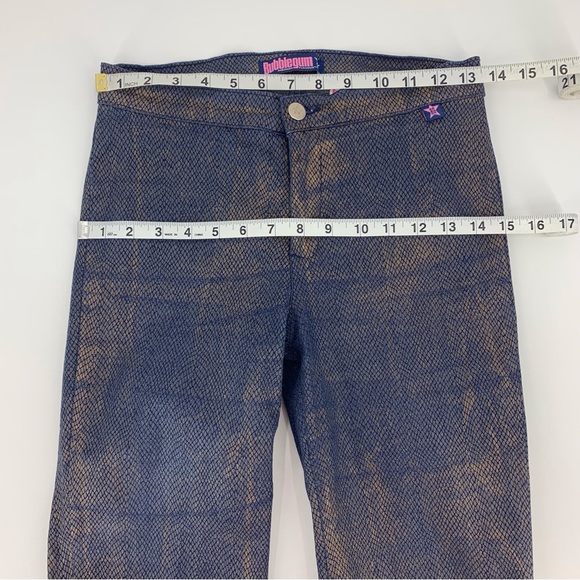 Bubblegum Gold Coated Reptile Print Slim Straight Mid Rise Jeggings, 9/10 - Picture 10 of 16